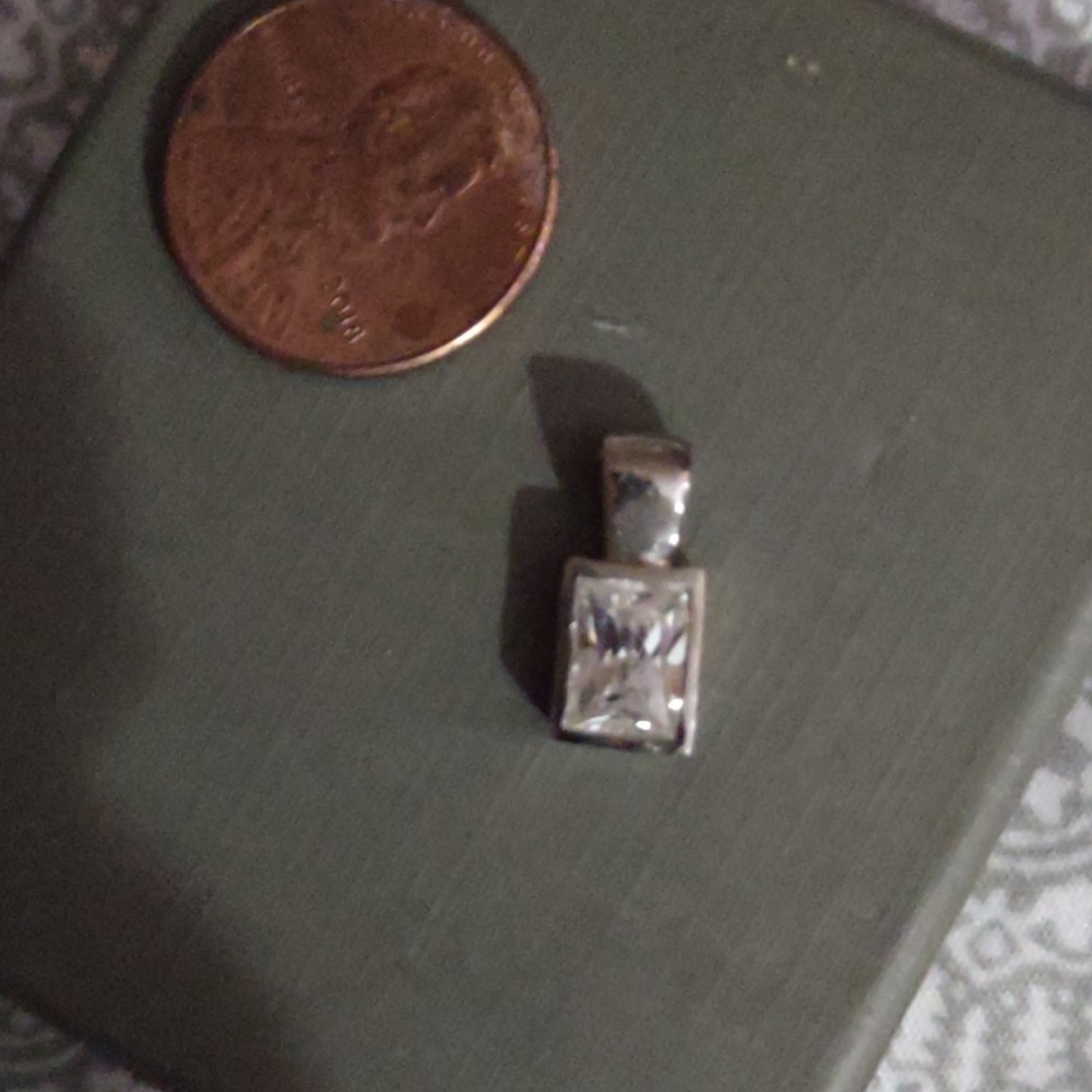 COPY - Sterling silver and cubic zirconia pendant.